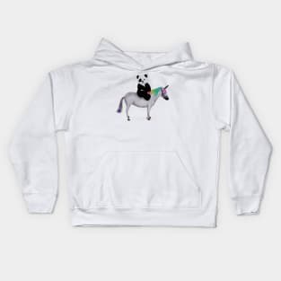 Cute Panda riding Unicorn, Birthday Girl, Women Kids Hoodie